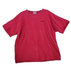 VTG Discus Red Shirt Heavyweight Cotton Short Sleeves Mens XL USA Made